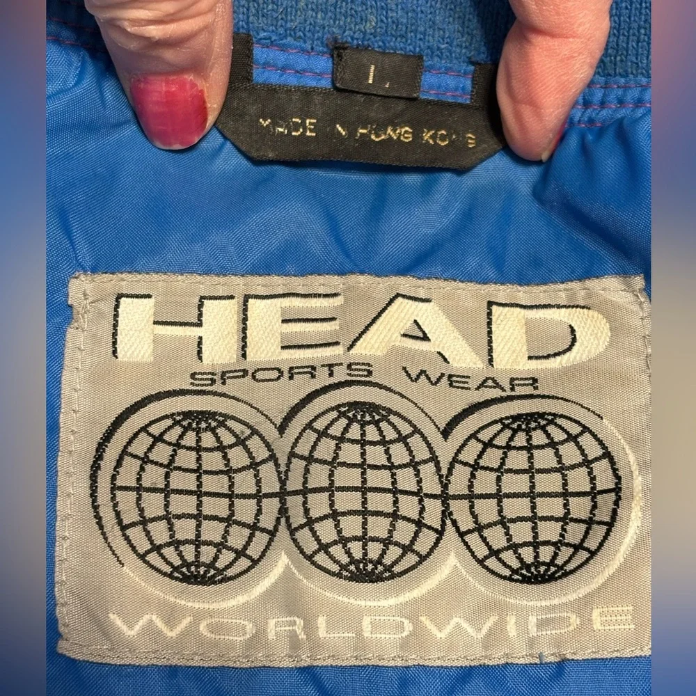 Vintage Head Sportswear worldwide men’s Jacket size L Navy and Pink